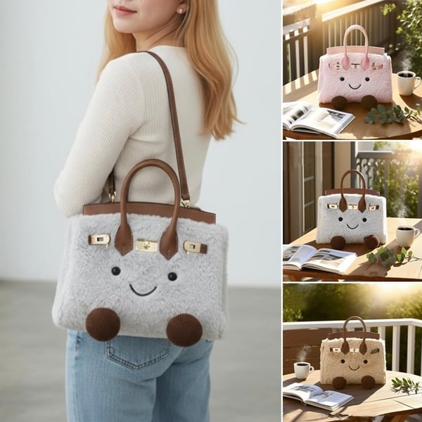 Plush Crossbody Bag for Winter Adventures