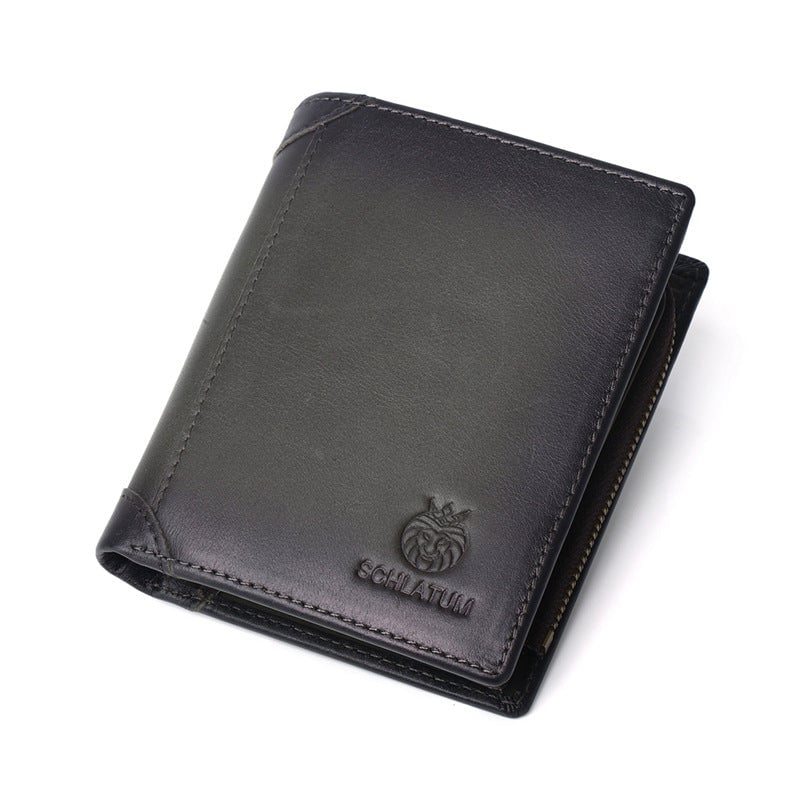 Bifold-Geldbörse aus Leder für Herren mit Anti-Diebstahl-RFID-Blockierung