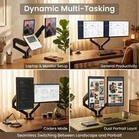 Kexon™ Universal Gas Spring Dual Arm Monitor Mount