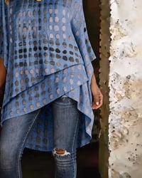 Polka Dot Print One-Shoulder Irregular Blouse
