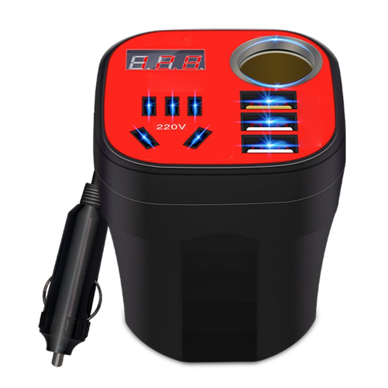 【sale】Car Mounted Cup Type Inverter Converter QC Charger