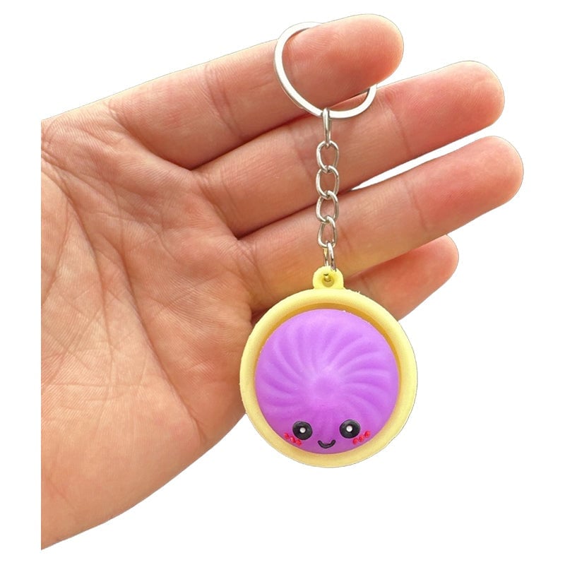 Light-Up Squeezable Steamed Bun Keychain