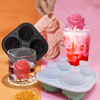 Rosen-Eiswürfelform mit 4 Fächern