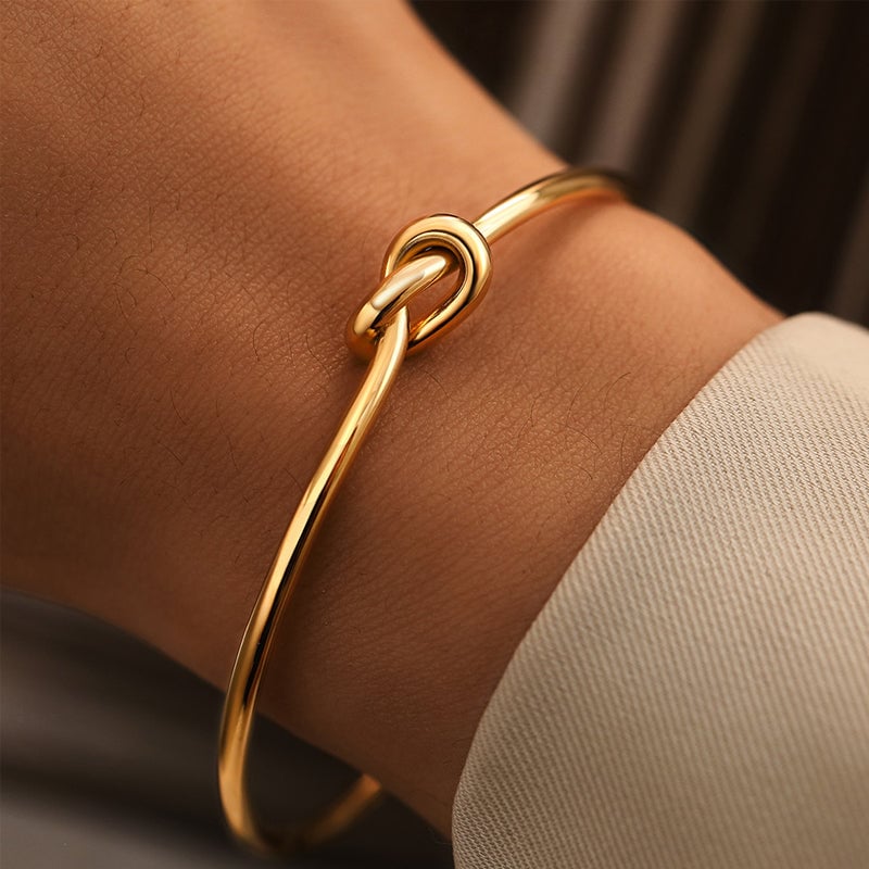 Adjustable Infinity Love Knot Bangle Bracelet