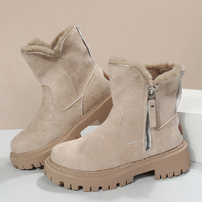 Modische Kurzschaft-Martinsstiefel mit seitlichem Reißverschluss