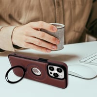 Full-Coverage Shockproof Leather Magnetic Stand iPhone Case
