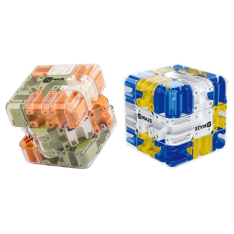 3D Rolling Ball Maze Cube