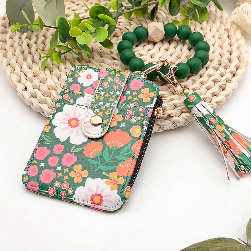 Stylish Card Holder With Silicone Bead Bracelet