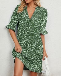 Groene bloemenjurk voor dames