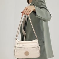 Solid Color Fashionable Multi-pocket Zipper Crossbody Bag