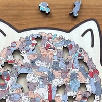 135-Piece Cat-Shaped Wooden Puzzle