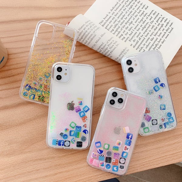 Liquid Glitter Icon Phone Case Cover