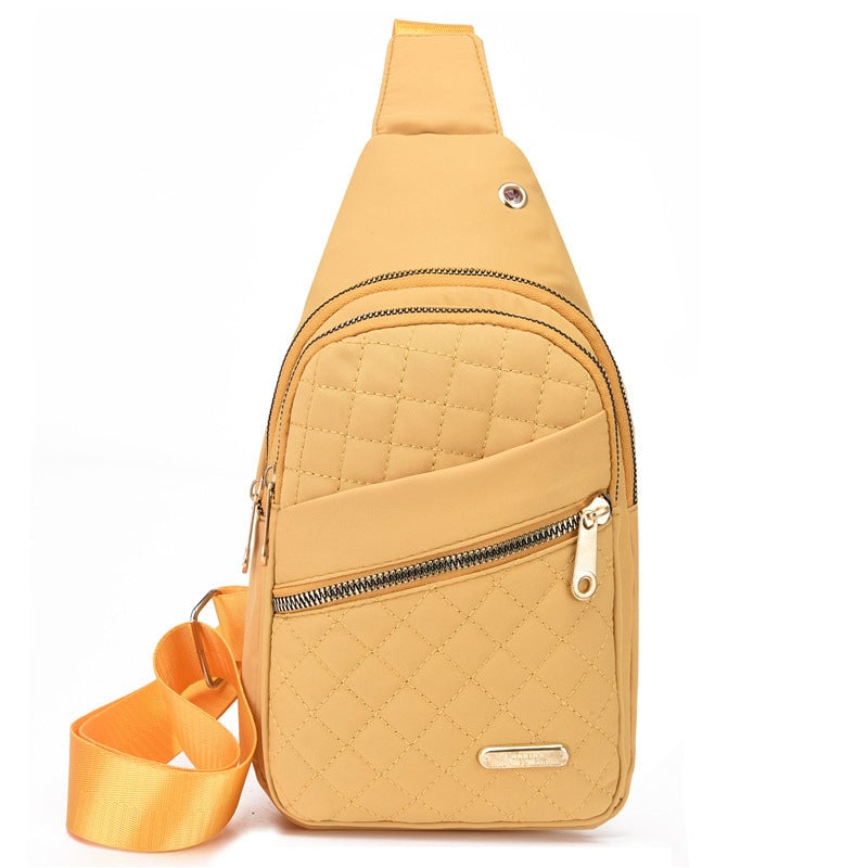 Women's Fashion Embroidered Quilted Chest Bag