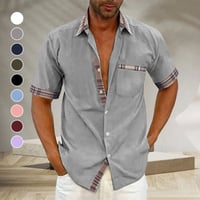 Chemise d'été décontractée à col à carreaux pour homme