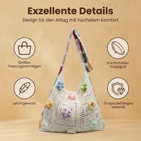 Lässige hohle Strick-Tragetasche – Gewebte Schultertasche mit großer Kapazität