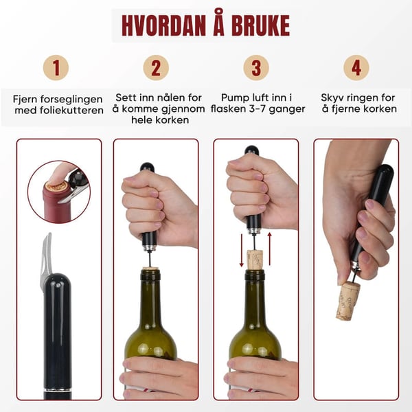 Vinåpner med luftpumpe