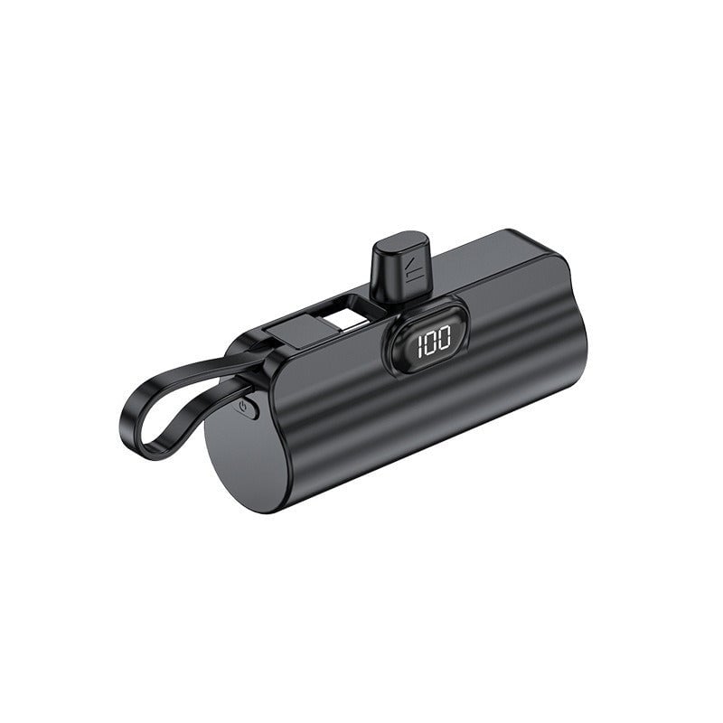Mini Powerbank-Kapsel Mit Integriertem Ladekabel