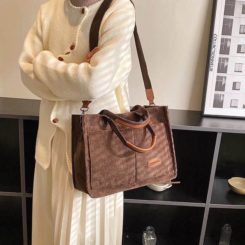 Gestreifte Umhängetasche aus Samt für Frauen