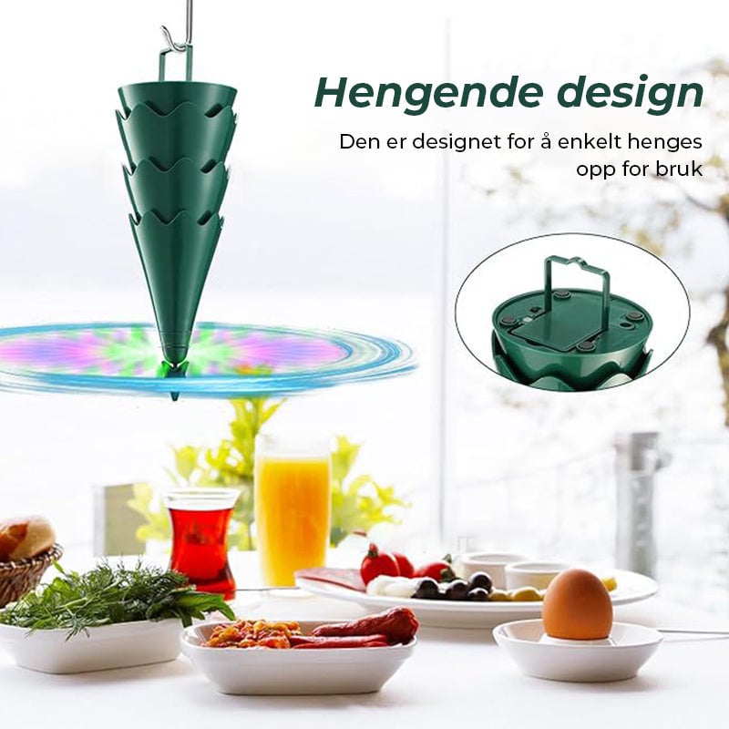 Avvisende vifte med holografiske blader holder fluene unna