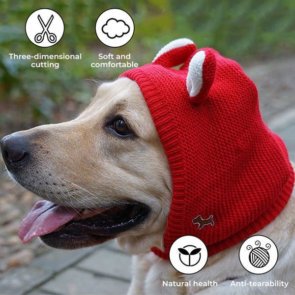 Dog Ear Muffs Noise-Protection Knitted Hat