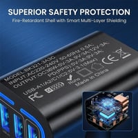 Sakerplus® 50W Multi-Port USB Fast Charger