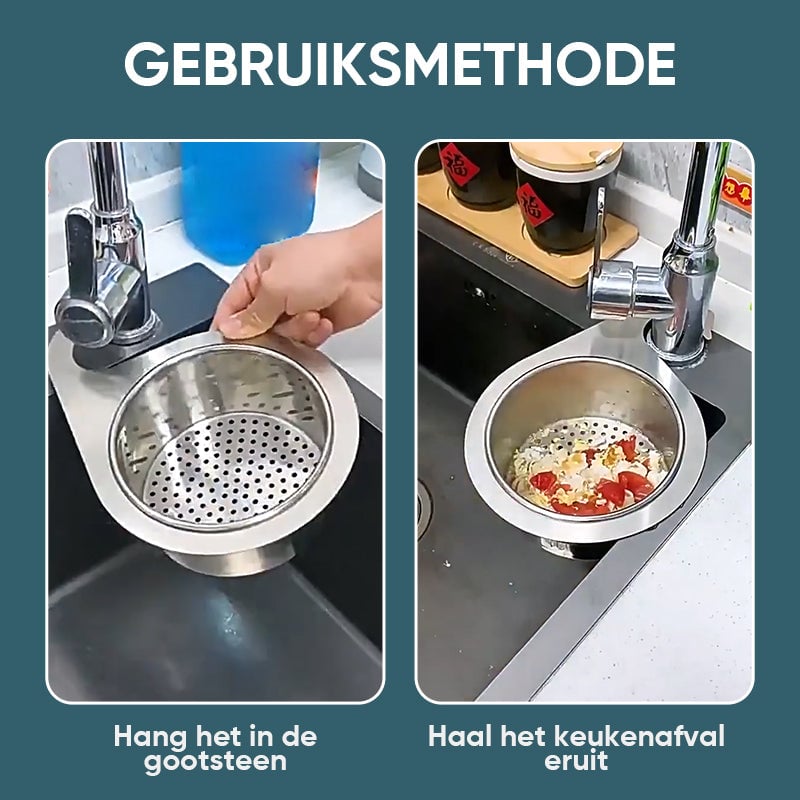 Roestvrijstalen Swan Gootsteenzeefmand