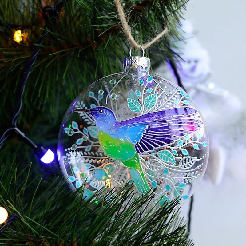 Vogel kerstboom platte ornamenten