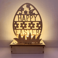 Houten doe-het-zelf-ornament in eivorm