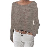 Femmes Manches Longues Pull en Tricot Casual Lâche