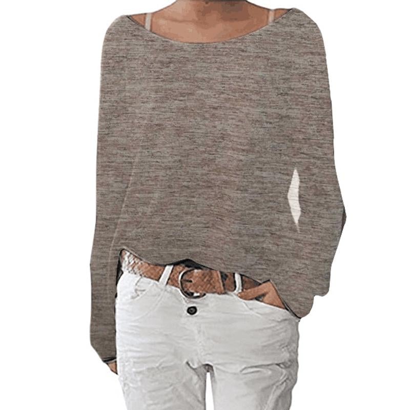 Femmes Manches Longues Pull en Tricot Casual Lâche