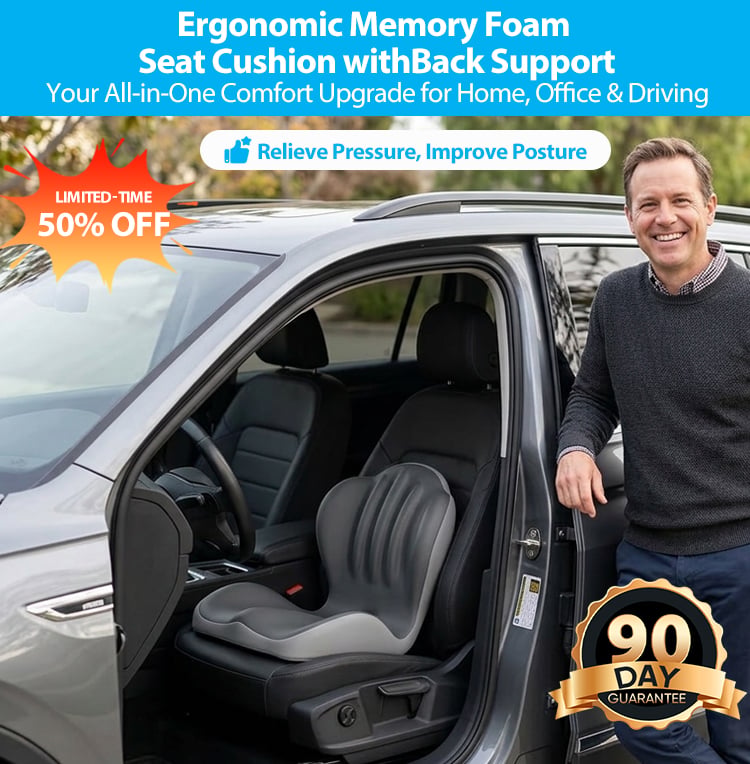 Ergonomic Memory Foam Seat Cushion with Back Support
