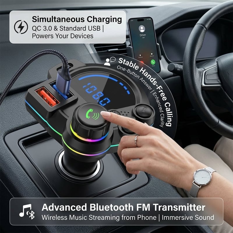 USB-C Bluetooth 5.4 Car Adapter