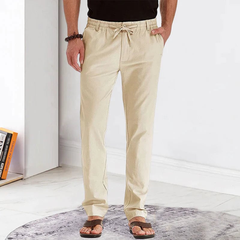 Men's Casual Pants Elastic Waist Drawstring Cargo Trousers