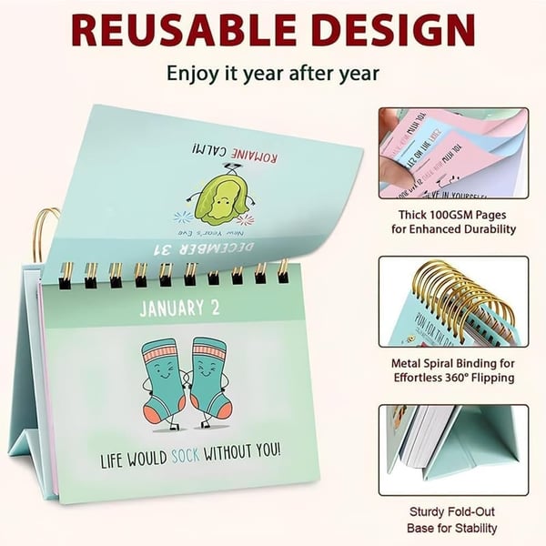 2026 Fun and Inspirational Desktop Calendar