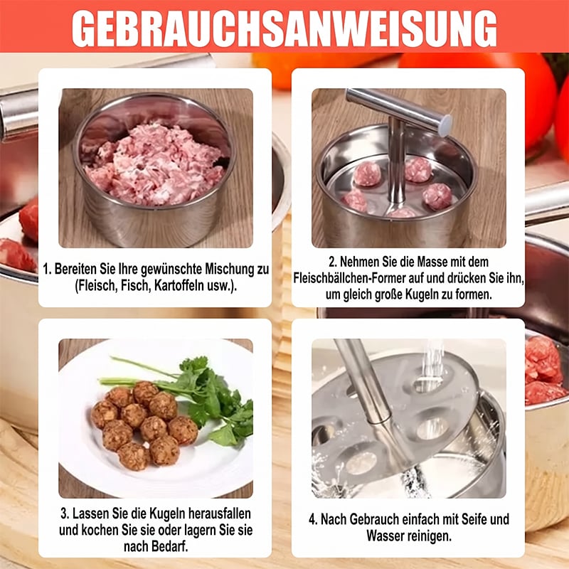 Fleischbällchenformer aus Edelstahl