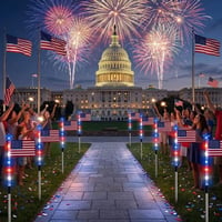 Outdoor Independence Day Decorative Light Post