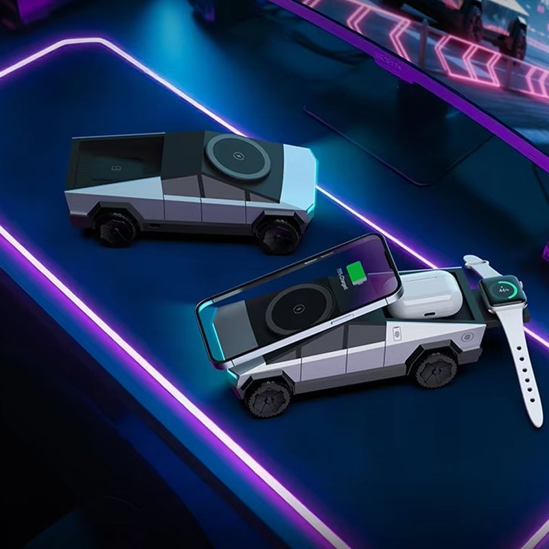 Cybertruck-Inspired 3-in-1 Multifunctional Wireless Charger
