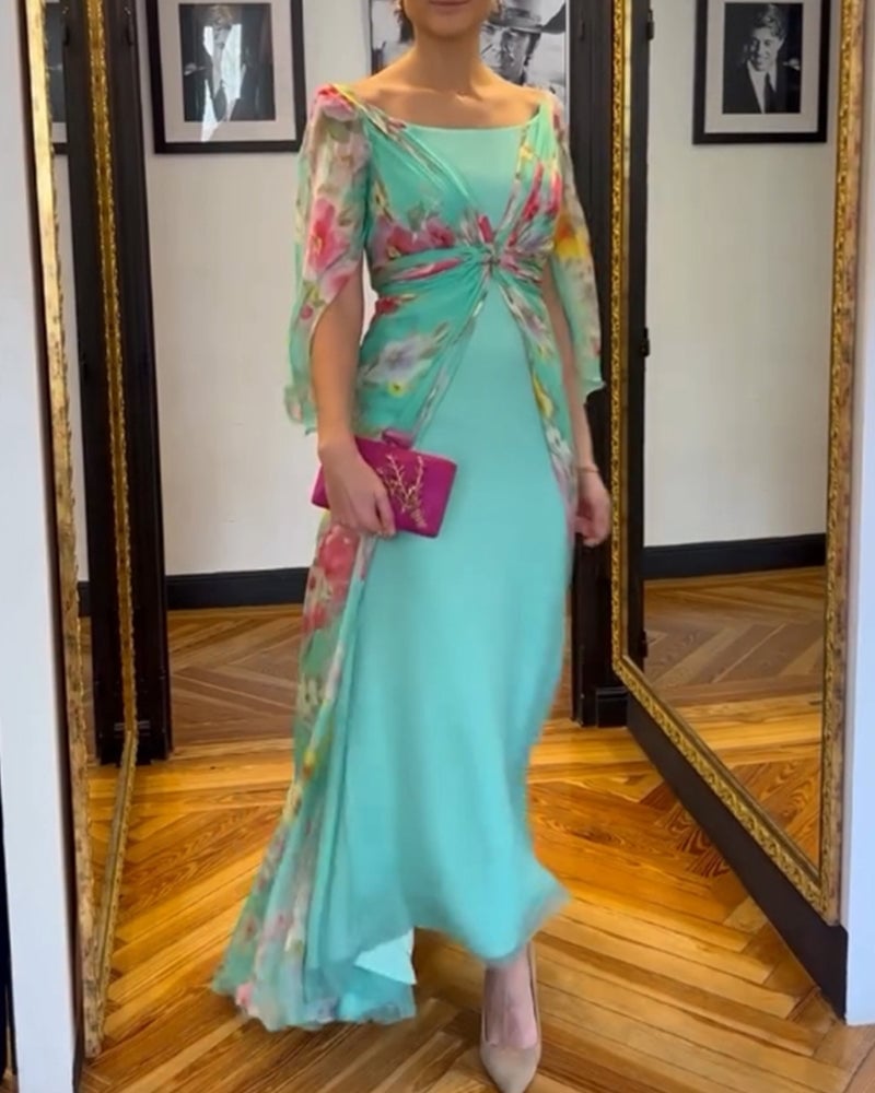 Elegantdesignet kjole med print
