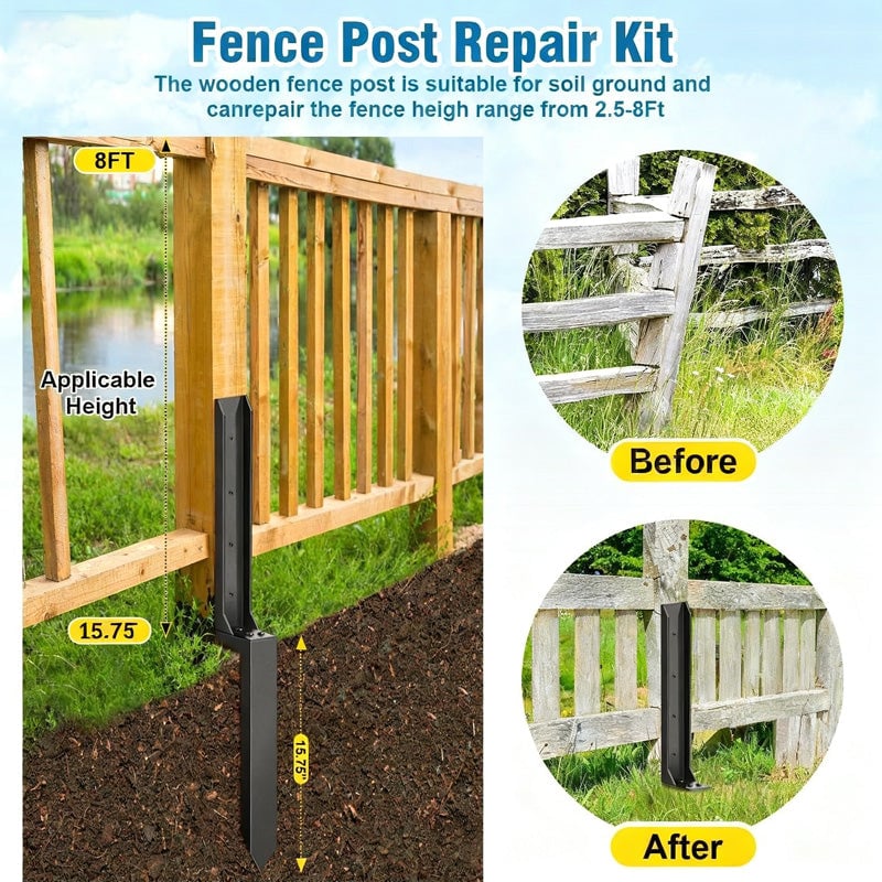 Sakerplus Fence Post Repair Kit (2 PCS)