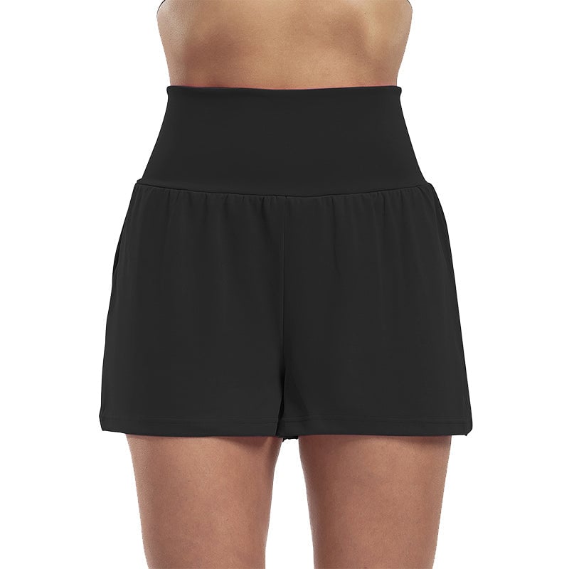 Hochtaillierte Sportshorts mit Fake-Zweiteilung