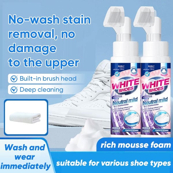 🤍Foam No-Rinse Cleaner — Instantly Brightens & Whitens Shoes