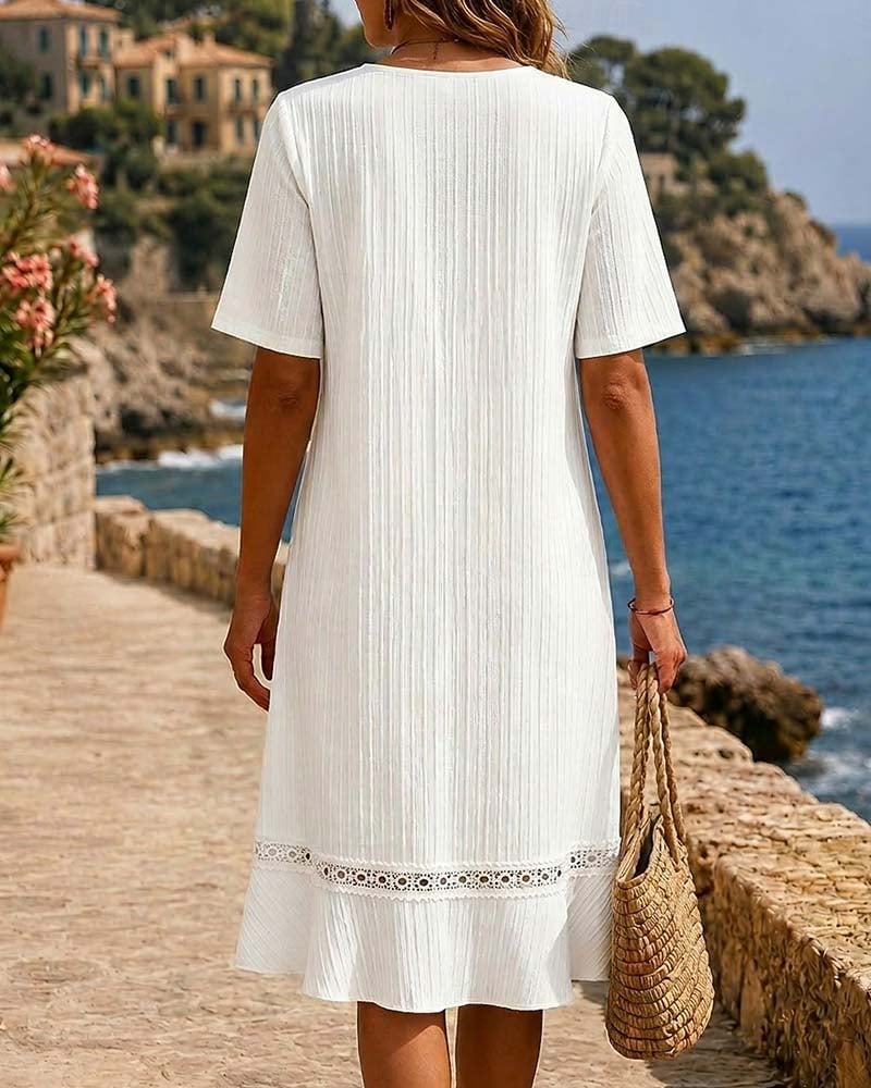 Lace Patchwork Textured Dress