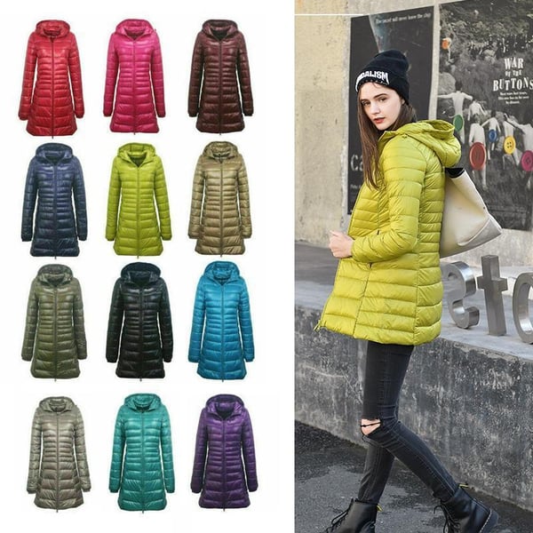 Kevyt puolipitkä takki naisille