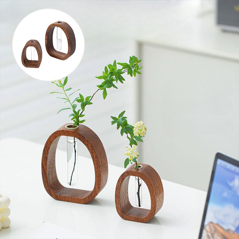 ✨Solid Wood Glass Vase