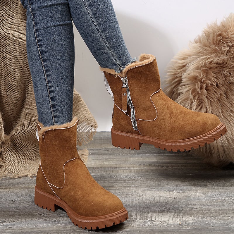 Modische Kurzschaft-Martinsstiefel mit seitlichem Reißverschluss