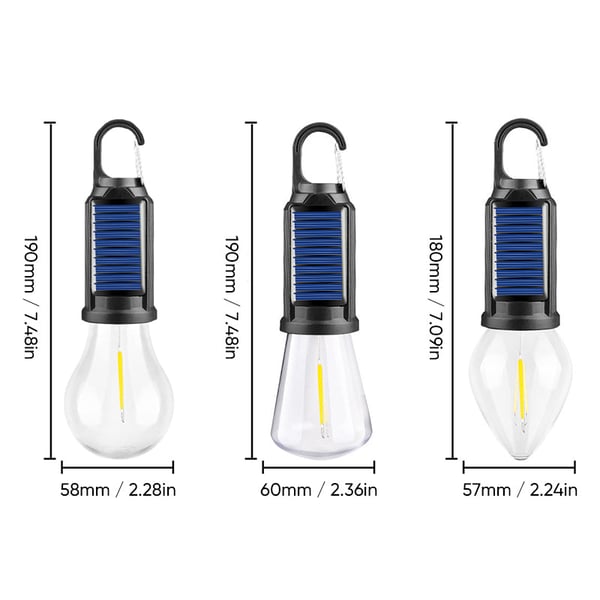 Wasserdichte LED USB wiederaufladbare Solar-Camping-Lampe mit Haken