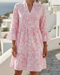 Floral V-Neck Cake Dress