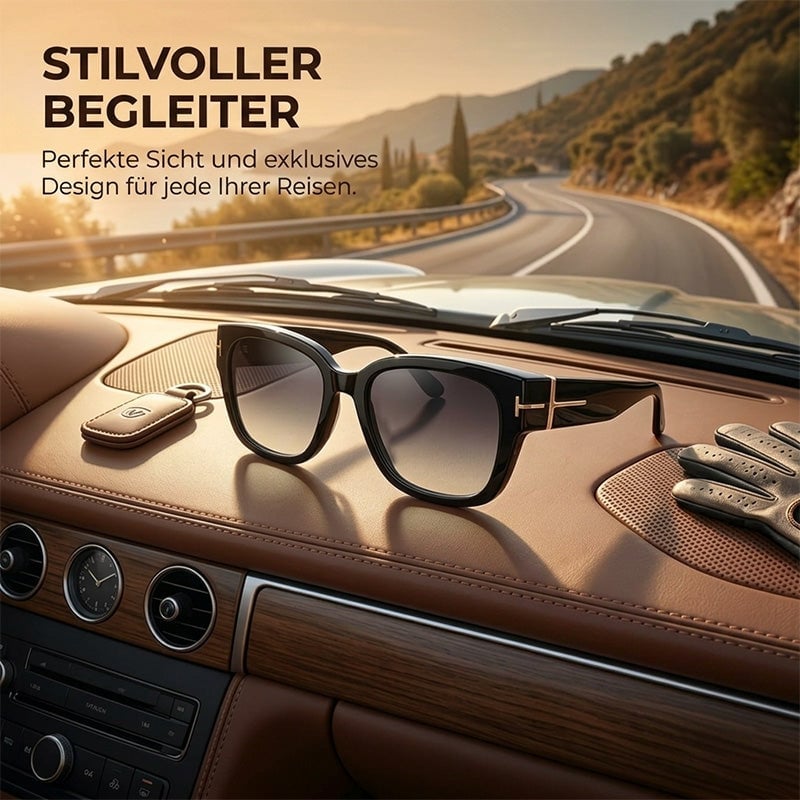 Polarisierte quadratische Sonnenbrille mit umschließendem Design