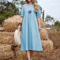 Loose Cotton Linen Dress