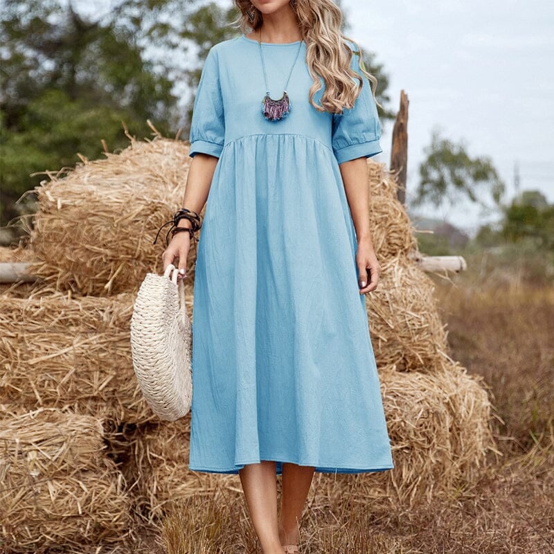 Loose Cotton Linen Dress